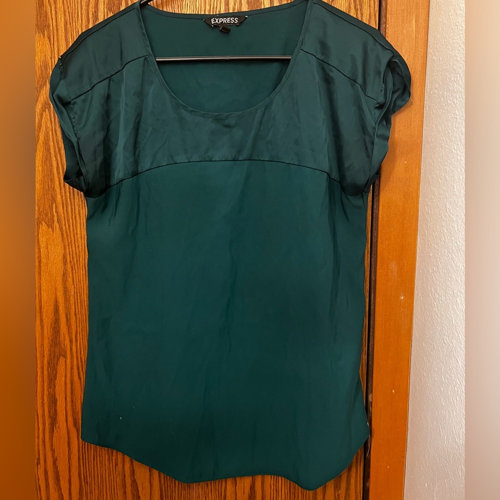 Express Teal Silky Blouse